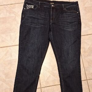 q Women's Dark Blue Jeans Stretch Size 22W